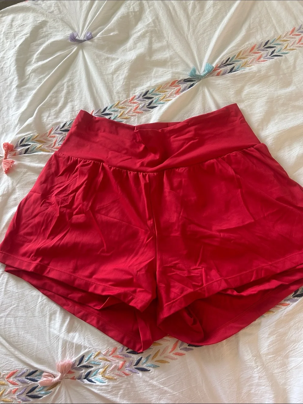 Halara Women's High-Waist Active Shorts in Red - Picture 1 of 3